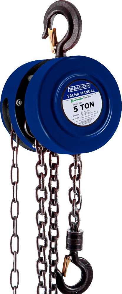 Talha manual 5 toneladas (5 tf) elevação 3m de corrente TA-9 MARCON
