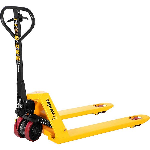 Paleteira hidráulica 2,5 toneladas (2,5 tf) 1.150mm x 685mm com freio roda dupla de poliuretano PFP 256 VONDER