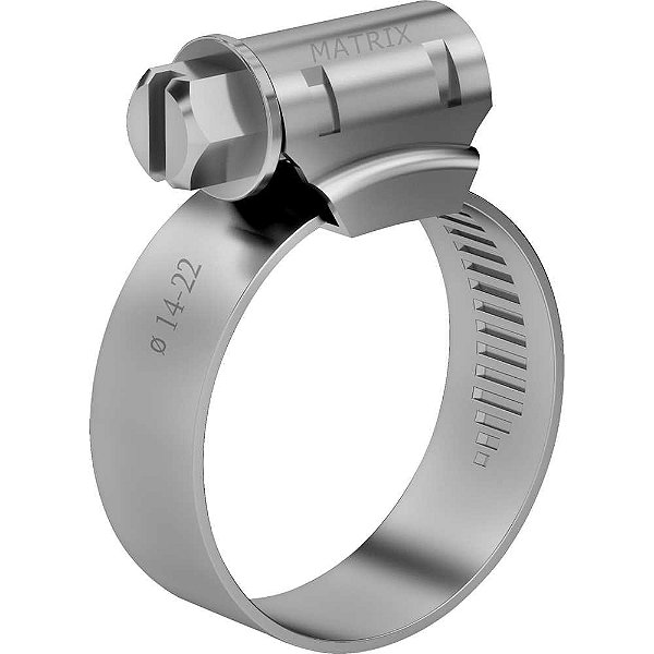 Abraçadeira com rosca sem fim 12mm - 16mm fita com 9mm aço inox 304 parafuso em aço carbono Minor Pro pacote com 10 peças I091216P10 METALMATRIX