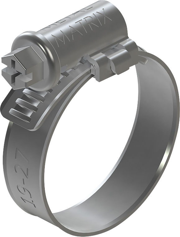 Abraçadeira com rosca sem fim 19mm - 27mm fita com 9mm aço carbono New Minor Pro pacote com 10 peças S091927P10 METALMATRIX