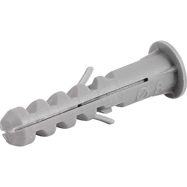 Bucha de nylon para fixação 8mm com anel cartela com 10 peças VONDER