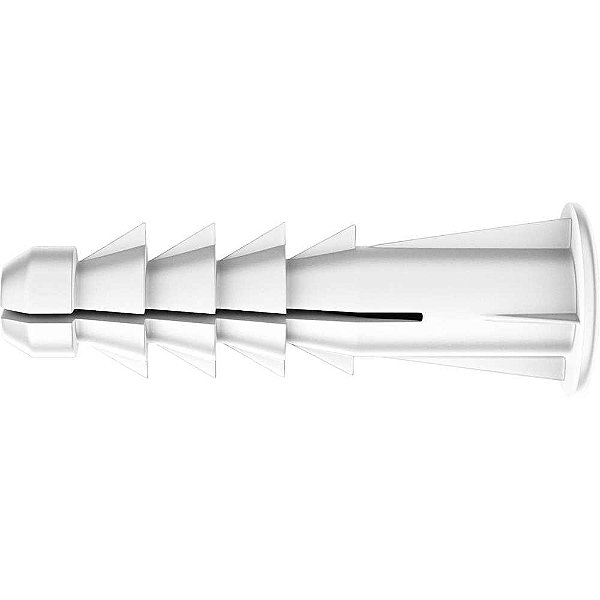 Bucha plástica de fixação 12mm com aba 250 peças SD 12 SFORPLAST