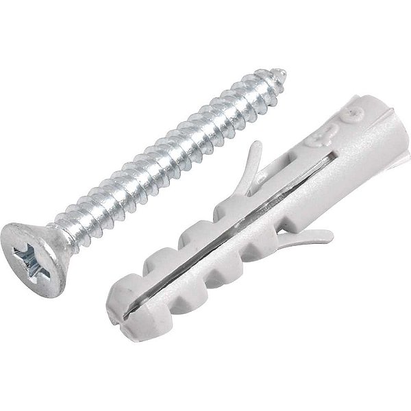 Parafuso autoatarraxante 3,9mm x 32,0mm cabeça chata phillips com bucha 6mm VONDER