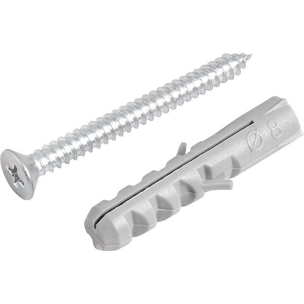 Parafuso autoatarraxante 4,8mm x 50,0mm cabeça chata phillips com bucha 8mm VONDER