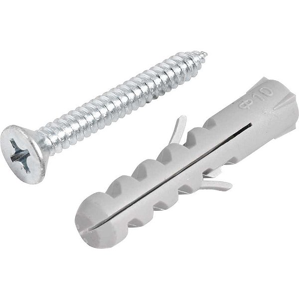 Parafuso autoatarraxante 6,3mm x 50,0mm cabeça chata phillips com bucha 10mm VONDER