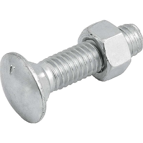 Parafuso francês zincado 1/2" x 2" com porca caixa com 50 peças VONDER