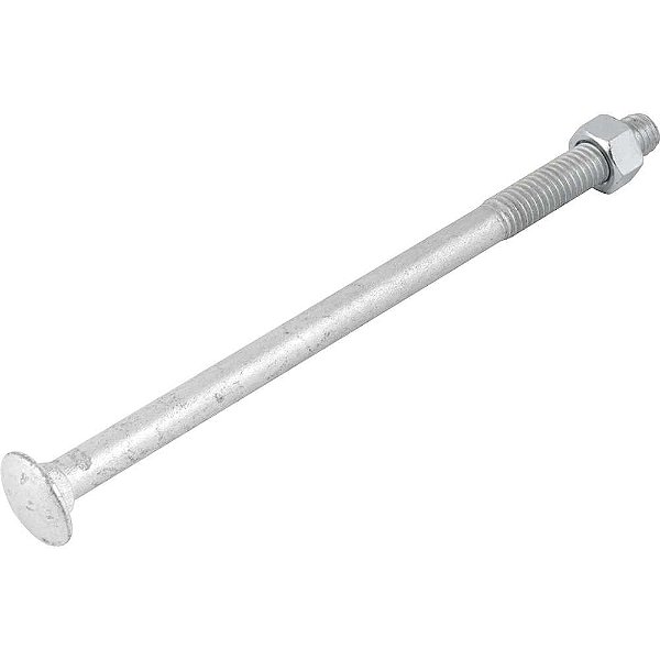 Parafuso francês zincado 1/2" x 8.1/2" com porca caixa com 25 peças VONDER