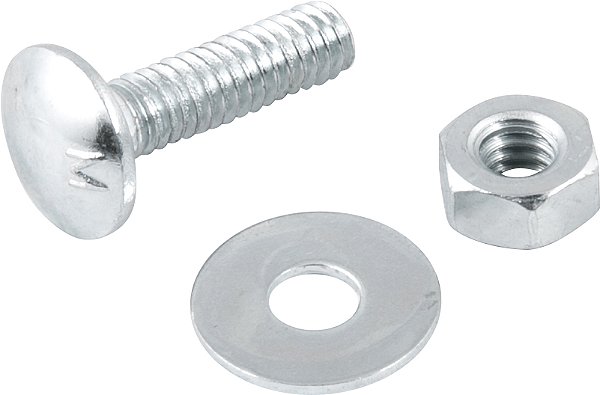 Parafuso francês zincado 1/4" x 1" com porca e arruela cartela com 4 conjuntos VONDER