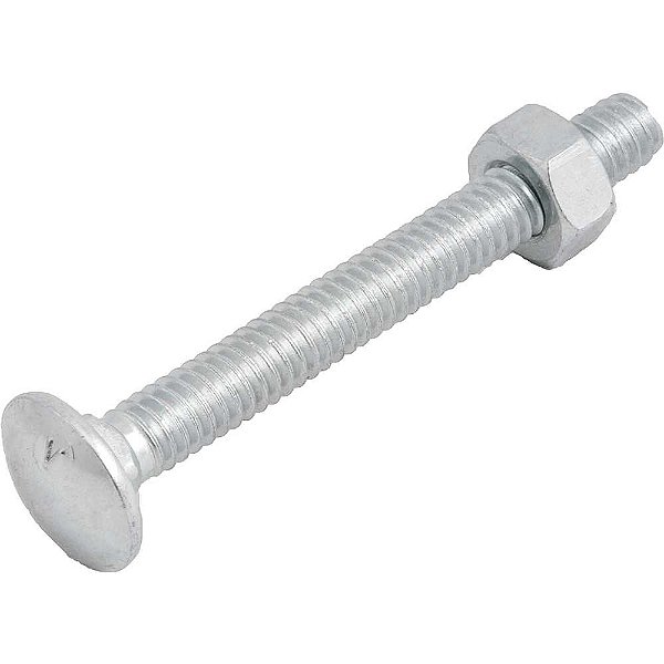 Parafuso francês zincado 1/4" x 2.1/4" com porca caixa com 200 peças VONDER