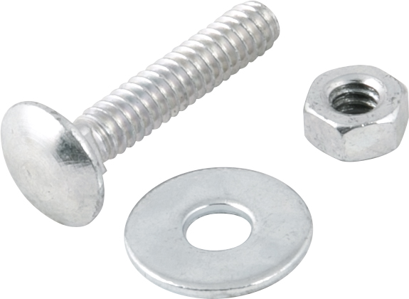 Parafuso francês zincado 3/16" x 1" com porca e arruela cartela com 4 conjuntos VONDER
