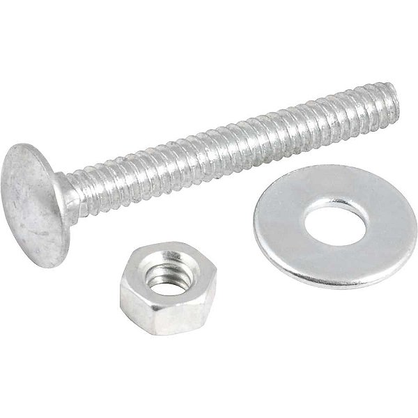 Parafuso francês zincado 3/16" x 1.1/2" com porca e arruela cartela com 4 conjuntos VONDER