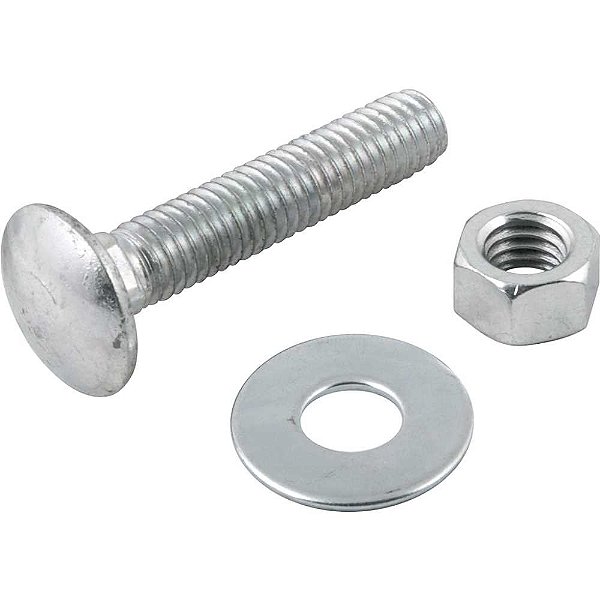 Parafuso francês zincado 3/8" x 2" com porca e arruela cartela com 2 conjuntos VONDER