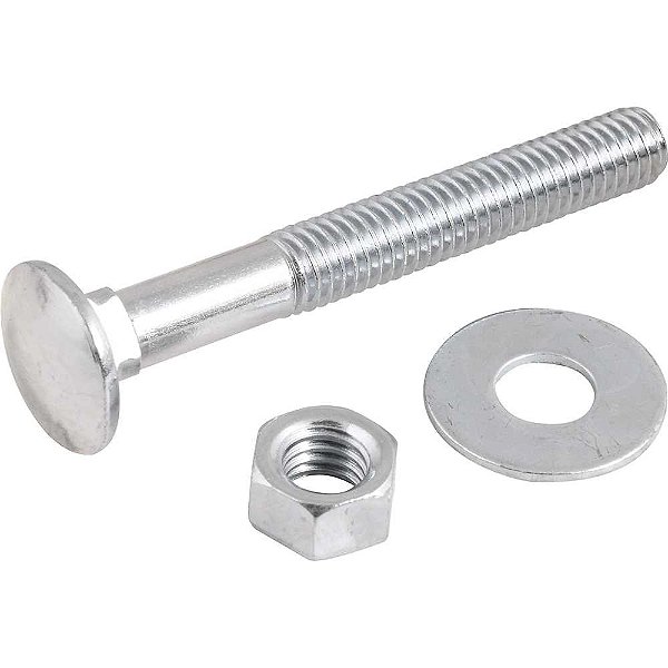 Parafuso francês zincado 3/8" x 3" com porca e arruela cartela com 2 conjuntos VONDER