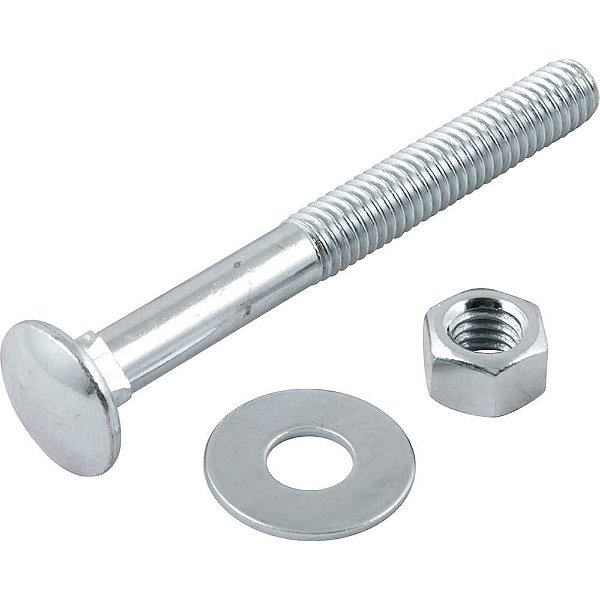 Parafuso francês zincado 3/8" x 3.1/2" com porca e arruela cartela com 2 conjuntos VONDER