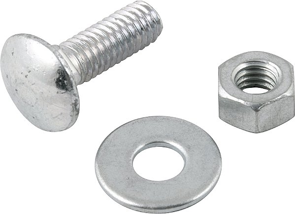 Parafuso francês zincado 5/16" x 1" com porca e arruela cartela com 4 conjuntos VONDER