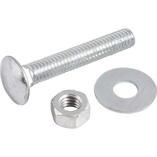 Parafuso francês zincado 5/16" x 2" com porca e arruela cartela com 2 conjuntos VONDER