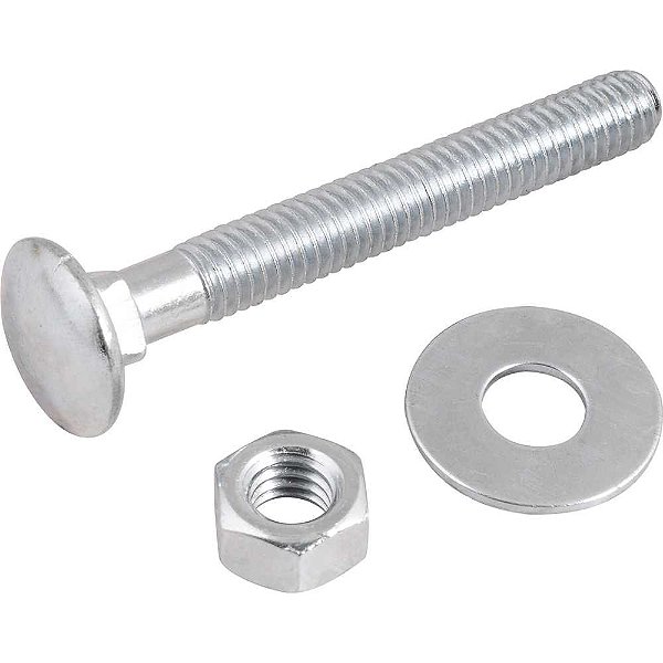 Parafuso francês zincado 5/16" x 2.1/2" com porca e arruela cartela com 2 conjuntos VONDER