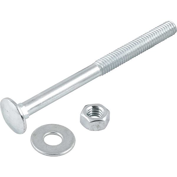 Parafuso francês zincado 5/16" x 4" com porca e arruela cartela com 2 conjuntos VONDER