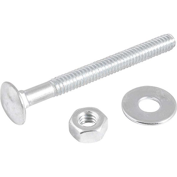Parafuso francês zincado 1/4" x 2.1/2" com porca e arruela cartela com 4 conjuntos VONDER