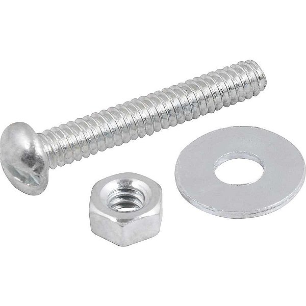 Parafuso máquina cabeça redonda 3/16" x 1.1/4" BSW com porca e arruela lisa VONDER