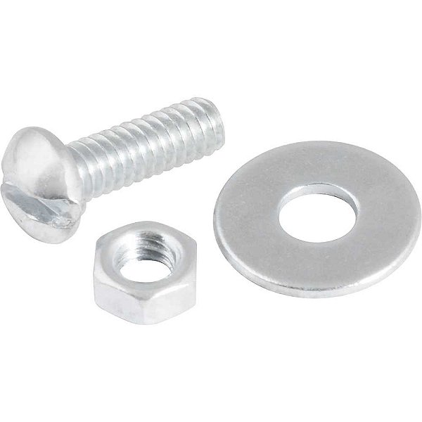 Parafuso máquina cabeça redonda 5/32" x 1/2" BSW com porca e arruela lisa VONDER