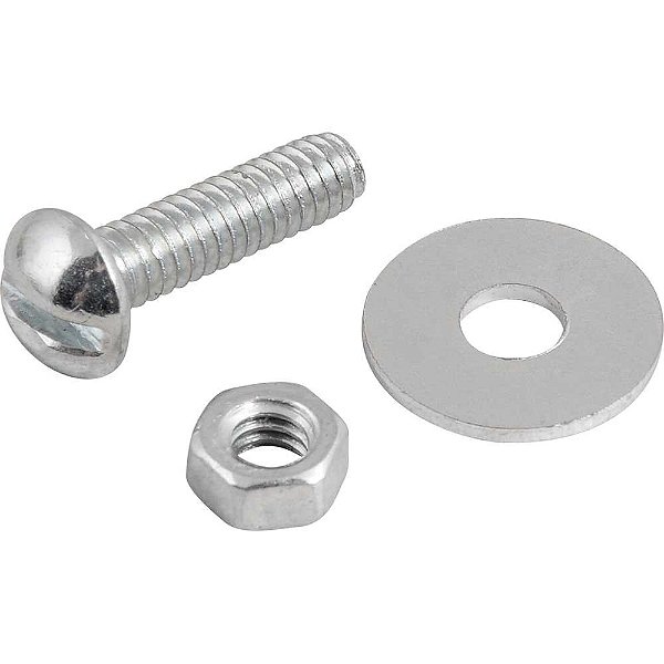 Parafuso máquina cabeça redonda 5/32" x 5/8" BSW com porca e arruela lisa VONDER