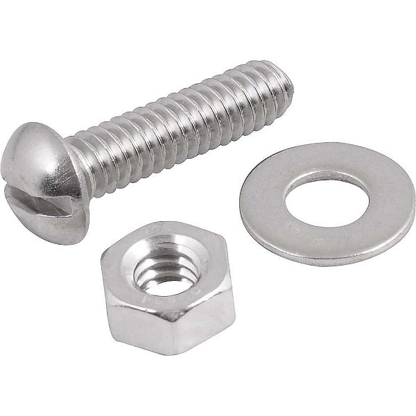 Parafuso máquina inox cabeça redonda 1/4" x 1.1/2" com porca e arruela lisa VONDER