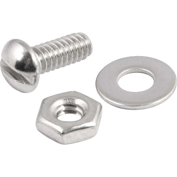 Parafuso máquina inox cabeça redonda 3/16" x 1/2" com porca e arruela lisa VONDER