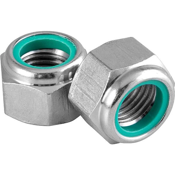 Porca autotravante sextavada 1.1/4" UNC alta zincada pacote com 25 peças VONDER