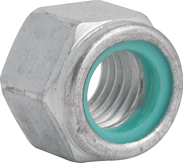 Porca autotravante sextavada 5/8" UNC alta zincada pacote com 25 peças VONDER