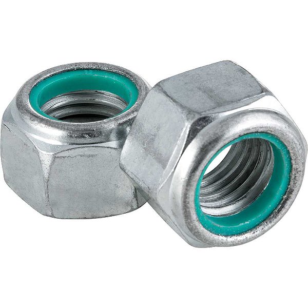 Porca autotravante sextavada 7/8" UNC alta zincada pacote com 50 peças VONDER