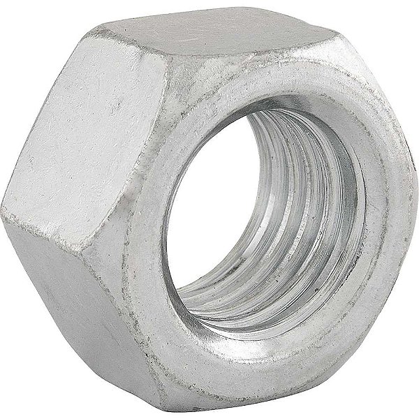 Porca sextavada 1" UNC zincada pacote com 25 peças VONDER