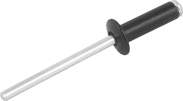 Rebite de repuxo 4,8mm x 10,0mm preto pacote com 50 peças NOVE54