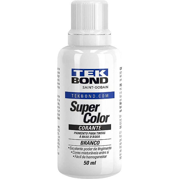 Corante líquido para tinta a base d'água branco 50ml TEKBOND