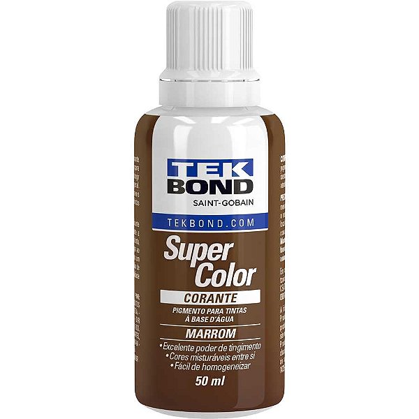 Corante líquido para tinta a base d'água marrom 50ml TEKBOND