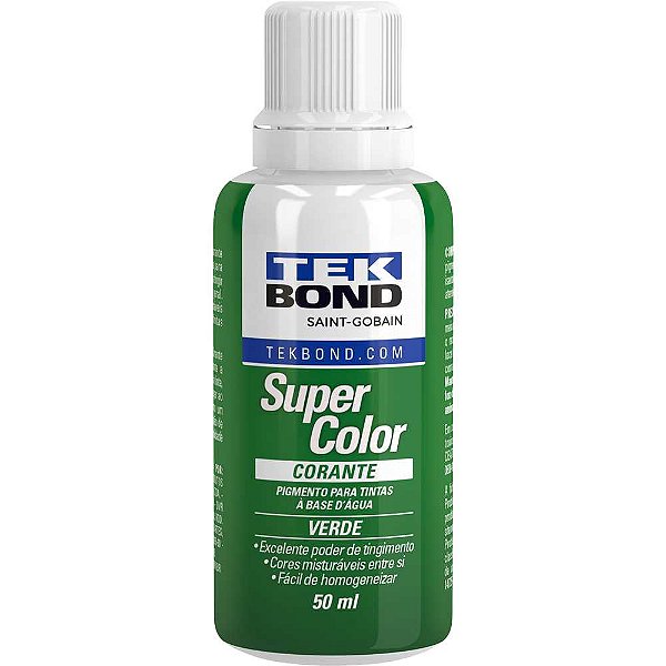 Corante líquido para tinta a base d'água verde 50ml TEKBOND