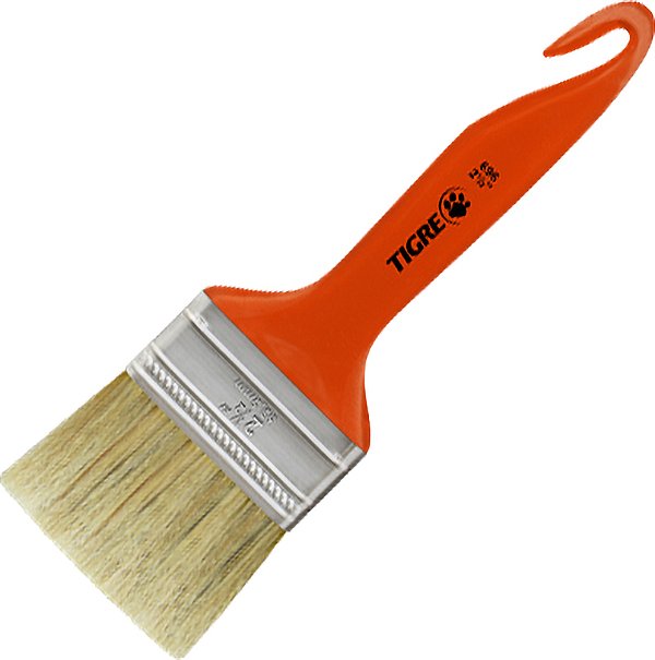 Pincel trincha média 2.1/2" cerda branca TIGRE