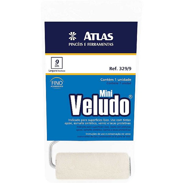 Rolo de lã de carneiro para pintura 9cm com cabo ATLAS