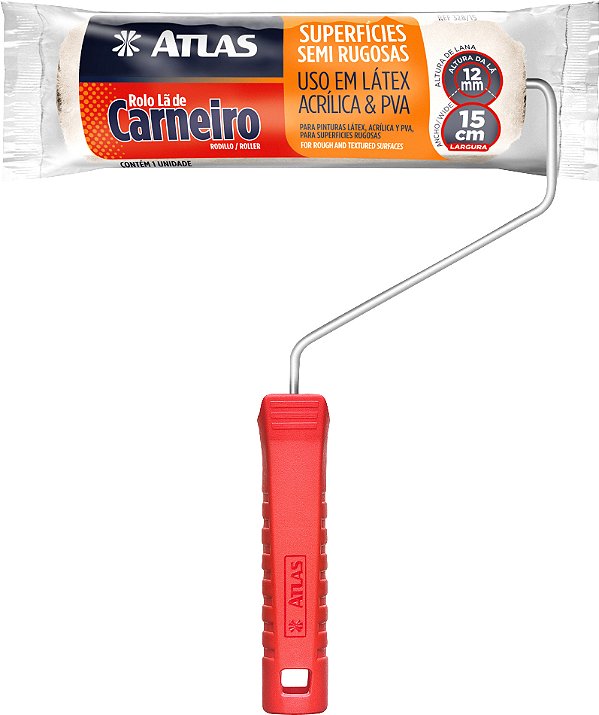 Rolo de lã para pintura 15cm com cabo 328/15 ATLAS