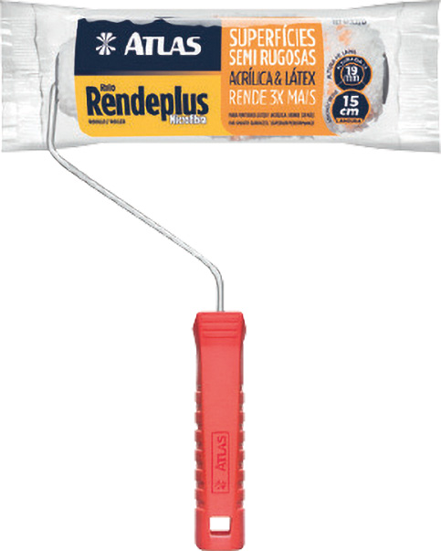 Rolo de microfibra para pintura 15cm com suporte AT327/15 ATLAS