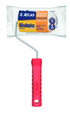 Rolo de microfibra para pintura 9cm com suporte 327/9 ATLAS