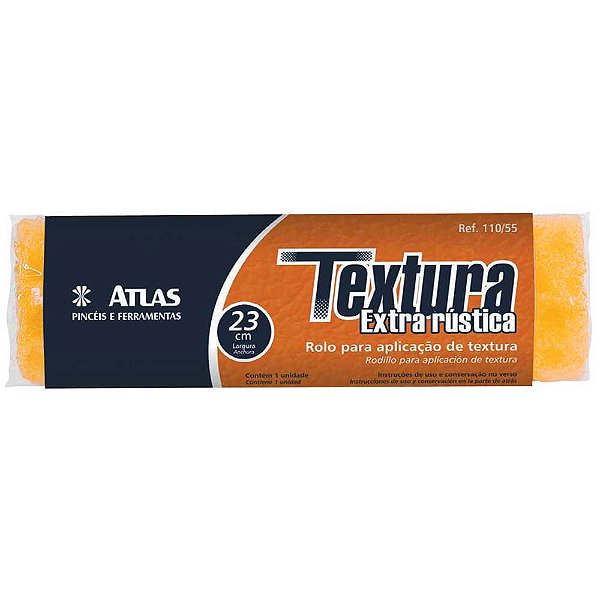 Rolo para textura 23cm extra rústica 110/55 ATLAS