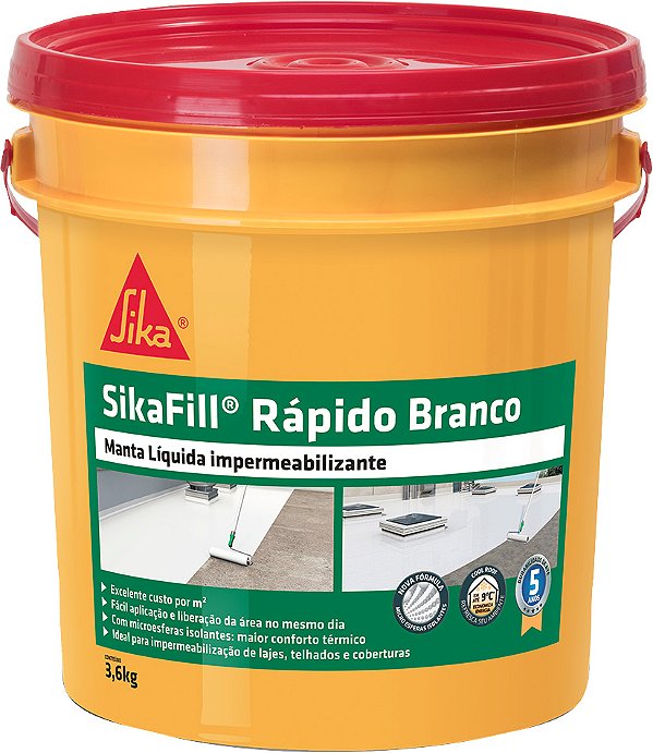 Impermeabilizante Sikafill rápido branco 3,6kg SIKA