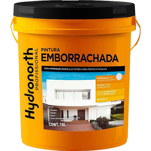 Tinta para pintura impermeabilizante 18 litros cor branca pintura emborrachada 96136 HYDRONORTH