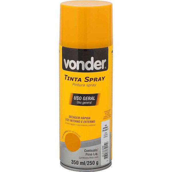 Tinta em spray amarela 350 ml/250g VONDER