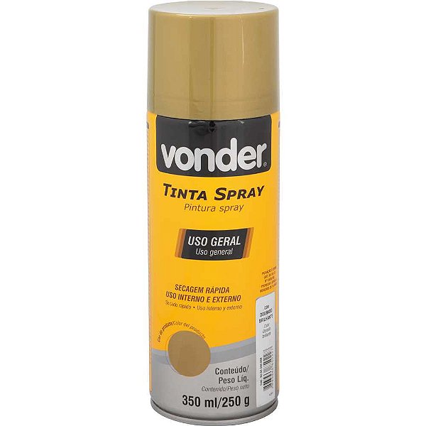 Tinta em spray dourado 350 ml/250g VONDER