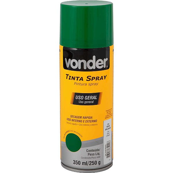 Tinta em spray verde 350 ml/250g VONDER