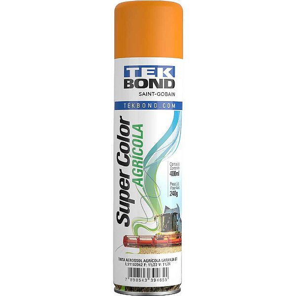 Tinta spray agrícola laranja ST 400ml TEKBOND