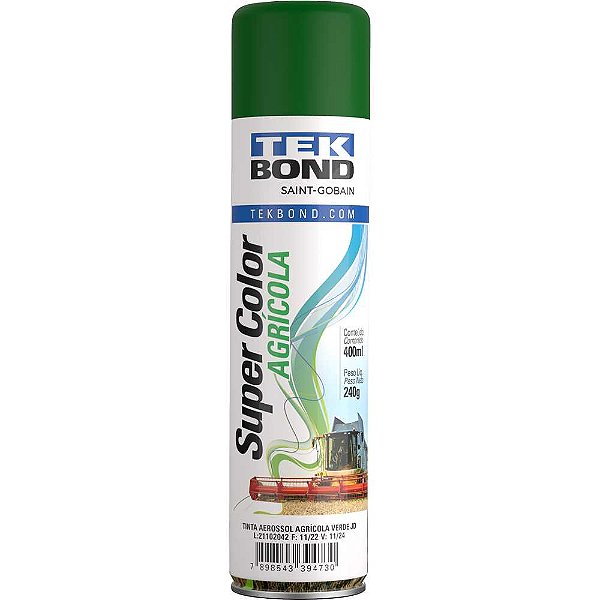 Tinta spray agrícola verde JD 400ml TEKBOND