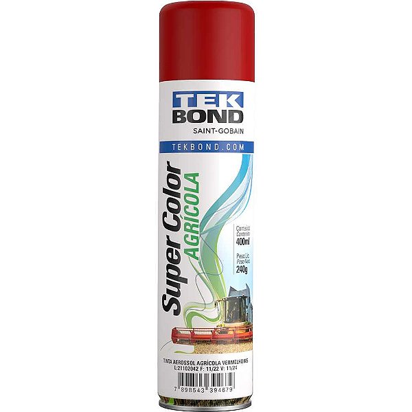 Tinta spray agrícola vermelho MS 400ml TEKBOND